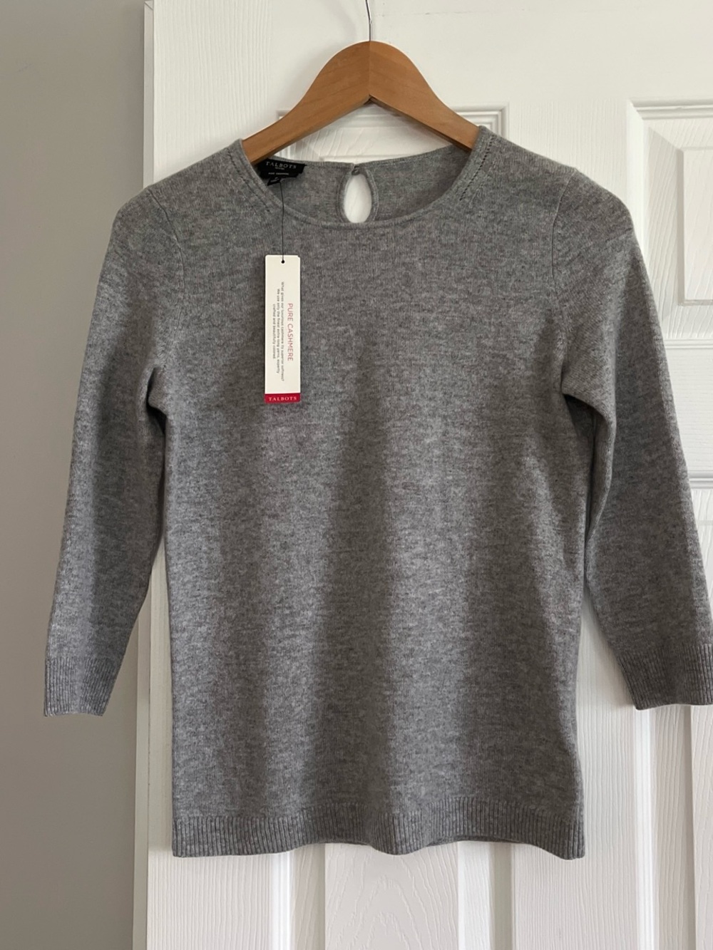 Talbots Grey Cashmere Crewneck Sweater
